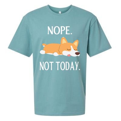 Lazy Corgi Nop Not Today Funny Corgi Dog Lovers Gift Great Gift Sueded Cloud Jersey T-Shirt