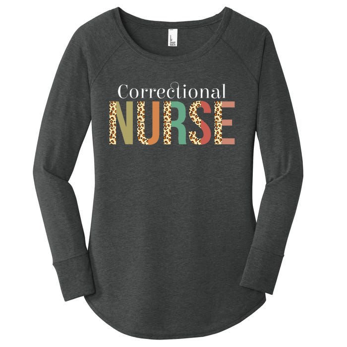 Leopard Correctional Nurse for Student  Women's Perfect Tri Tunic Long Sleeve Shirt