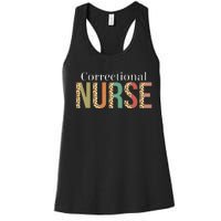 Leopard Correctional Nurse for Student  Women's Racerback Tank