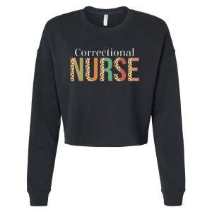 Leopard Correctional Nurse for Student  Cropped Pullover Crew