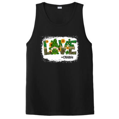 Love CNA Nurse Life Gnome Sunflower Funny St Patrick's Day PosiCharge Competitor Tank