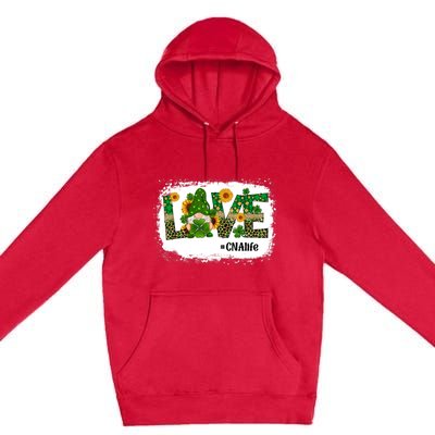 Love CNA Nurse Life Gnome Sunflower Funny St Patrick's Day Premium Pullover Hoodie