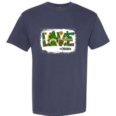 Love CNA Nurse Life Gnome Sunflower Funny St Patrick's Day Garment-Dyed Heavyweight T-Shirt