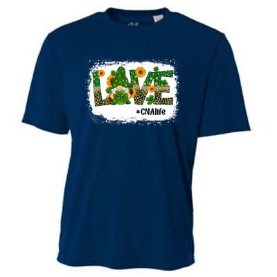 Love CNA Nurse Life Gnome Sunflower Funny St Patrick's Day Cooling Performance Crew T-Shirt