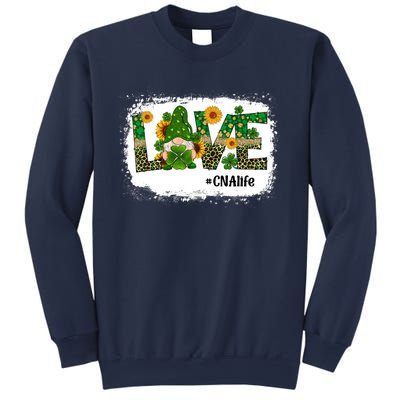 Love CNA Nurse Life Gnome Sunflower Funny St Patrick's Day Sweatshirt