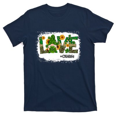 Love CNA Nurse Life Gnome Sunflower Funny St Patrick's Day T-Shirt