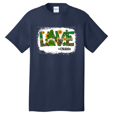 Love CNA Nurse Life Gnome Sunflower Funny St Patrick's Day Tall T-Shirt