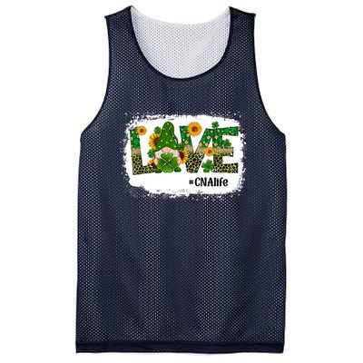 Love CNA Nurse Life Gnome Sunflower Funny St Patrick's Day Mesh Reversible Basketball Jersey Tank