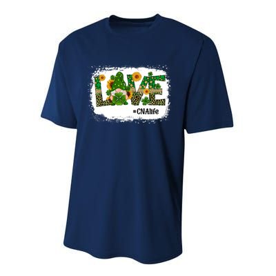 Love CNA Nurse Life Gnome Sunflower Funny St Patrick's Day Performance Sprint T-Shirt