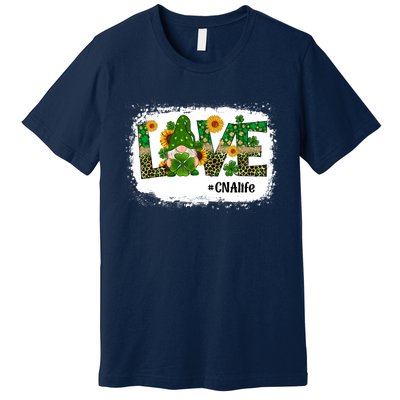 Love CNA Nurse Life Gnome Sunflower Funny St Patrick's Day Premium T-Shirt