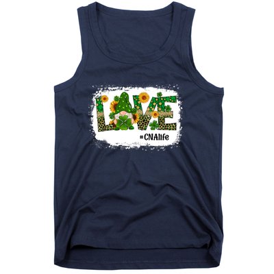 Love CNA Nurse Life Gnome Sunflower Funny St Patrick's Day Tank Top