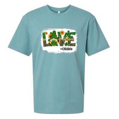 Love CNA Nurse Life Gnome Sunflower Funny St Patrick's Day Sueded Cloud Jersey T-Shirt