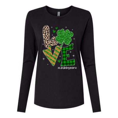 Love Cardiology Nurse Life Leopard Nurse St Patricks Day Gift Womens Cotton Relaxed Long Sleeve T-Shirt