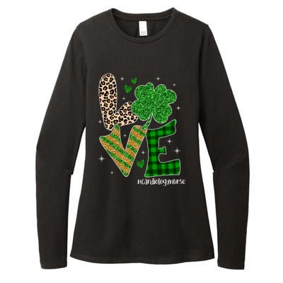 Love Cardiology Nurse Life Leopard Nurse St Patricks Day Gift Womens CVC Long Sleeve Shirt