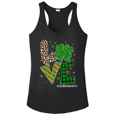 Love Cardiology Nurse Life Leopard Nurse St Patricks Day Gift Ladies PosiCharge Competitor Racerback Tank