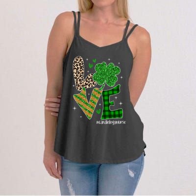 Love Cardiology Nurse Life Leopard Nurse St Patricks Day Gift Women's Strappy Tank