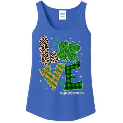 Love Cardiology Nurse Life Leopard Nurse St Patricks Day Gift Ladies Essential Tank