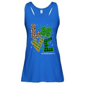 Love Cardiology Nurse Life Leopard Nurse St Patricks Day Gift Ladies Essential Flowy Tank