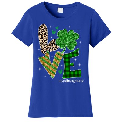 Love Cardiology Nurse Life Leopard Nurse St Patricks Day Gift Women's T-Shirt