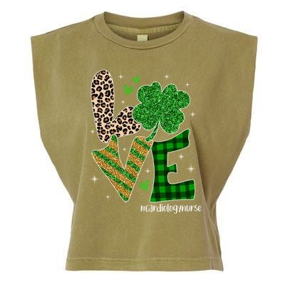 Love Cardiology Nurse Life Leopard Nurse St Patricks Day Gift Garment-Dyed Women's Muscle Tee