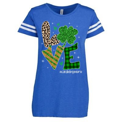 Love Cardiology Nurse Life Leopard Nurse St Patricks Day Gift Enza Ladies Jersey Football T-Shirt