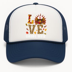 Love Cardiac Nurse Leopard Turkey Nursing Thanksgiving Gift Trucker Hat