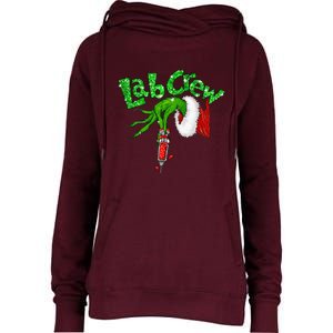 Lab Crew Nurse Merry Christmas Laboratory Xmas Pajamas Funny Womens Funnel Neck Pullover Hood