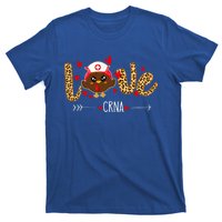 Love Crna Nurse Leopard Thanksgiving Cute Turkey Nursing Funny Gift T-Shirt