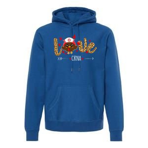 Love Crna Nurse Leopard Thanksgiving Cute Turkey Nursing Funny Gift Premium Hoodie