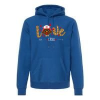 Love Crna Nurse Leopard Thanksgiving Cute Turkey Nursing Funny Gift Premium Hoodie