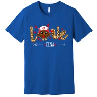 Love Crna Nurse Leopard Thanksgiving Cute Turkey Nursing Funny Gift Premium T-Shirt