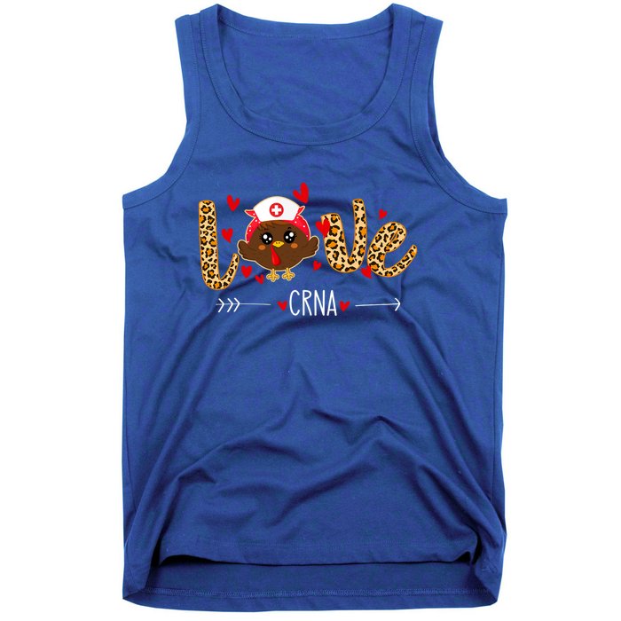 Love Crna Nurse Leopard Thanksgiving Cute Turkey Nursing Funny Gift Tank Top