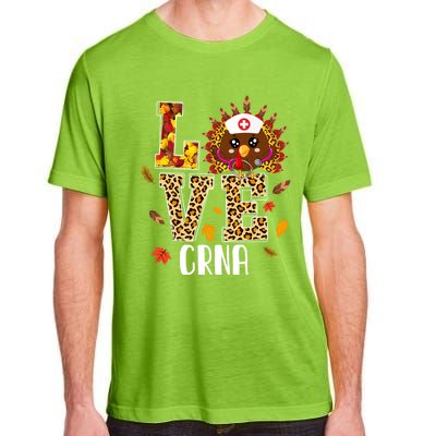 Love Crna Nurse Leopard Turkey Leopard Nursing Thanksgiving Funny Gift Adult ChromaSoft Performance T-Shirt