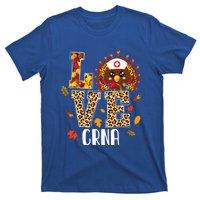 Love Crna Nurse Leopard Turkey Leopard Nursing Thanksgiving Funny Gift T-Shirt