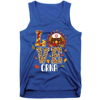 Love Crna Nurse Leopard Turkey Leopard Nursing Thanksgiving Funny Gift Tank Top