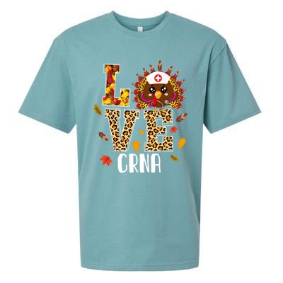 Love Crna Nurse Leopard Turkey Leopard Nursing Thanksgiving Funny Gift Sueded Cloud Jersey T-Shirt