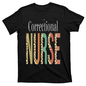 Leopard Correctional Nurse Print For Nursing Student T-Shirt