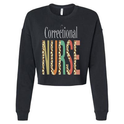 Leopard Correctional Nurse Print For Nursing Student Cropped Pullover Crew