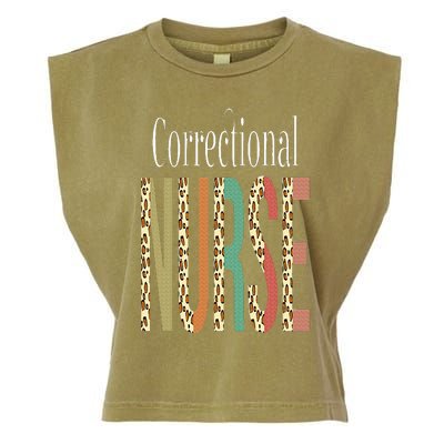 Leopard Correctional Nurse Print For Nursing Student Garment-Dyed Women's Muscle Tee