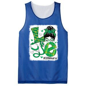 Love Crna Nurse Life Bleached Messy Bun Nurse Patricks Day Gift Mesh Reversible Basketball Jersey Tank