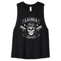 La Coka Nostra Skull Men Women's Racerback Cropped Tank