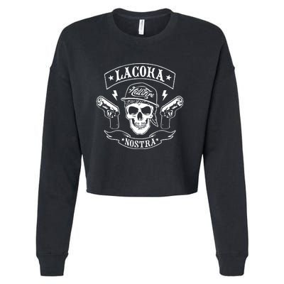 La Coka Nostra Skull Men Cropped Pullover Crew