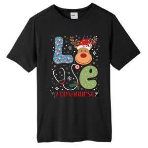 Love Crna Nurse Life Christmas Reindeer Xmas Nurse Scrubs Meaningful Gift Tall Fusion ChromaSoft Performance T-Shirt