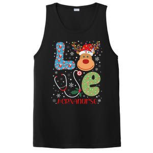 Love Crna Nurse Life Christmas Reindeer Xmas Nurse Scrubs Meaningful Gift PosiCharge Competitor Tank