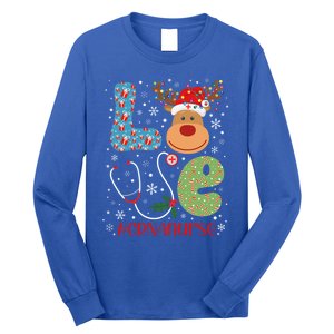 Love Crna Nurse Life Christmas Reindeer Xmas Nurse Scrubs Meaningful Gift Long Sleeve Shirt