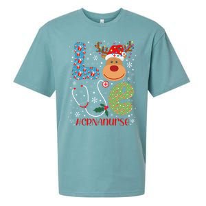 Love Crna Nurse Life Christmas Reindeer Xmas Nurse Scrubs Meaningful Gift Sueded Cloud Jersey T-Shirt