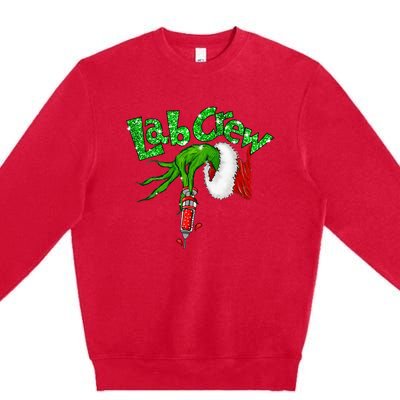 Lab Crew Nurse Merry Christmas Laboratory Xmas Pajamas Premium Crewneck Sweatshirt