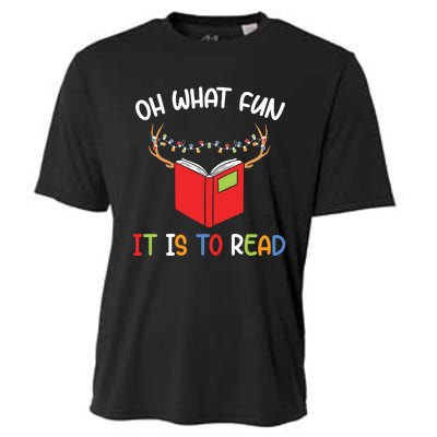 Librarian Christmas Oh What Fun Books Gift Funny Xmas Holiday Cooling Performance Crew T-Shirt