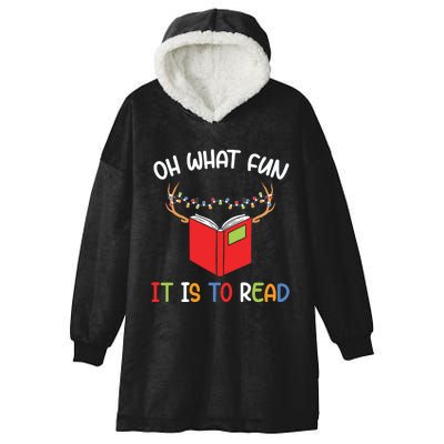 Librarian Christmas Oh What Fun Books Gift Funny Xmas Holiday Hooded Wearable Blanket