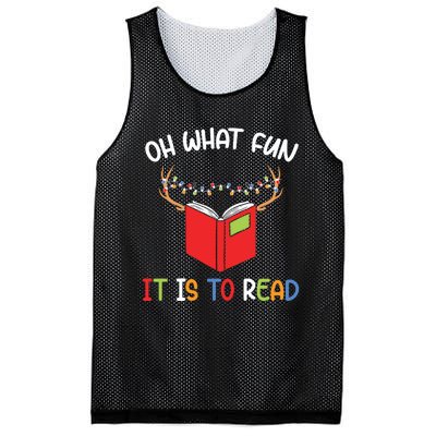 Librarian Christmas Oh What Fun Books Gift Funny Xmas Holiday Mesh Reversible Basketball Jersey Tank